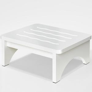 Wooden Step Stool for Adults, One Step Stool with Non-Slip Rubber, 6.9x 15.7"" Bed Step Stool for High Beds, White Safety Foot Stool for Elderly, Kid
