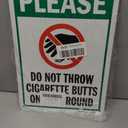 SmartSign Please Do Not Throw Cigarette Butts On The Ground Sign Metal, 40 mil Laminated Rustproof Aluminum, Multicolor, 14 x 10 inch Made in USA