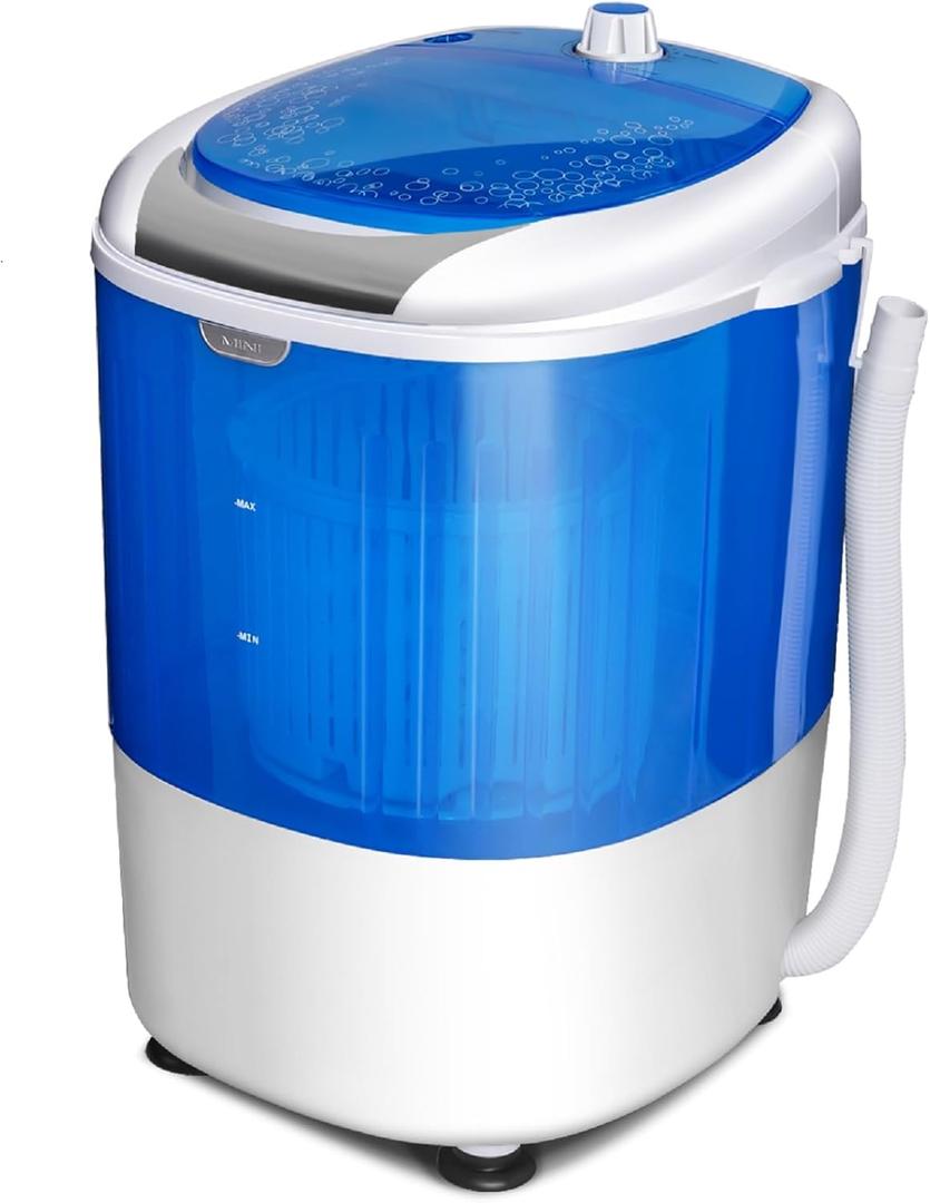 Mini Portable Washing Machine, 5.5 lbs Washing Capacity, Compact Laundry Washer with Durable Design, Single Tub, Rotary Controller, Small Washer Machine for Home Apartment Dorms and RV, Blue