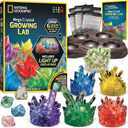National Geographic Mega Crystal Growing Kit for Kids- Grow 6 Crystals with Light-Up Stand, Science Gifts for Kids 8-12, Crystal Making Experiment, Science Kit for Girls and Boys 