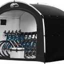 Happy Travel Bike Storage Shed Tent,Outdoor Portable Bicycle Storage Sheds with 210D Oxford Fabric PU4000 Waterproof for Bikes,Bike Covers Shelter for Motorcycle,Garden Tools,Toys,Lawn Mower (Cabin - XXL for 4-5 Bikes-Black)