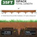 Metal Landscape Edging Border 10 Packs 42'' L x 4.5'' H, Pre-Rusted Steel Garden Edging Border with 10 Stakes, Hammer-in Lawn Edging for Landscaping, Flower Bed, Yard, Pathway, Tree Ring (35ft Total)