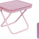 Small Collapsible Camping Stool Up to 132LB Folding Portable Fishing Stool Outdoor Activities Mini Pocket Chair for Camping, Hiking, Garden, Beach (Pink, S)