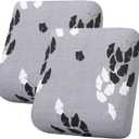 hyha Printed Couch Cushion Covers, Floral Sofa Covers Washable for 2 Cushion Couch, Stretch Pattern Outdoor Cushion Covers for Patio Furniture with Elastic Bottom(2 Packs, Maple Leaf)