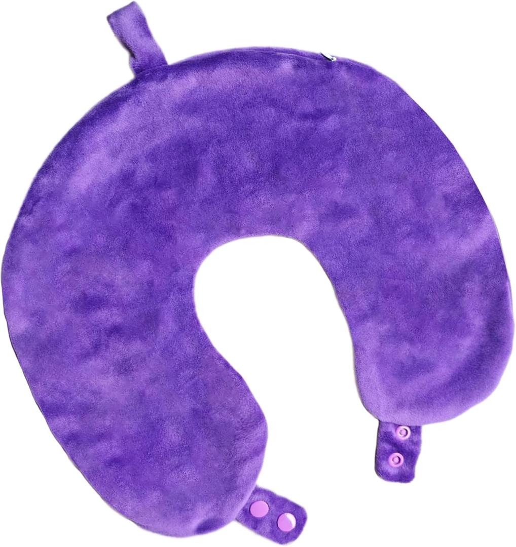2 x Travel Neck Pillow Cover, Neck Pillow Case，Ultra Soft & Smooth Plush Fabric，Airplane Pillow Replacement Cover - Machine Washable ，Pillow Covers Only, No Filler