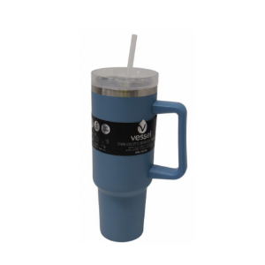 FF VESSEL SS TUMBLER W/HANDLE 40 OZ BLUE