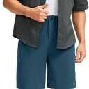 G Gradual Men's Golf Shorts with 5 Pockets 9" Light Weight Stretch Quick Dry Casual Dress Work Shorts for Men (Blue, L)