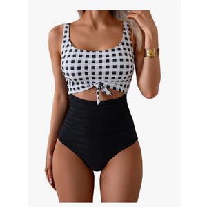 Eomenie Women's One Piece Swimsuit Tummy Control Slimming Bathing Suit Cutout Tie Knot Swimwear, Size - XL