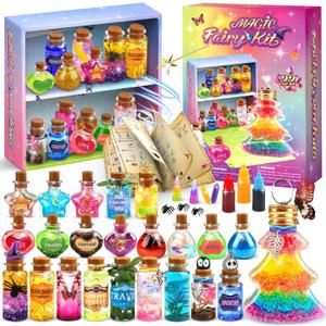 Potion Magic Craft Kits for Kids, 22 Fairy DIY Magic Mix Wizard Potion Bottles, Party Decorations Witch Toy Birthday Gifts for 6-12 Year Old Girls Boys, Mystery Halloween Arts Crafts for Kids