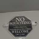 No Soliciting Sign for House, 10" x 28" No Solicitors Sign with Stake  Home Yard Decor, Metal Aluminum, Easy Install (No Soliciting, Friends Welcome)