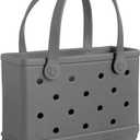 BOGG BAG - Tote for Beach, Pool, Boat, Sports - All Purpose EVA - White Buttons