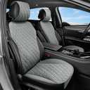 2PCS Front Car Seat Covers - Luxury Leather Water Proof Seat Protector Cover Front Seats, Universal for Cars Trucks SUV, Diamond Pattern, Gray