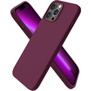 ORNARTO Compatible with iPhone 13 Pro Max Case 6.7", Slim Liquid Silicone 3 Layers Full Covered Soft Gel Rubber Case Cover 6.7 inch- Red