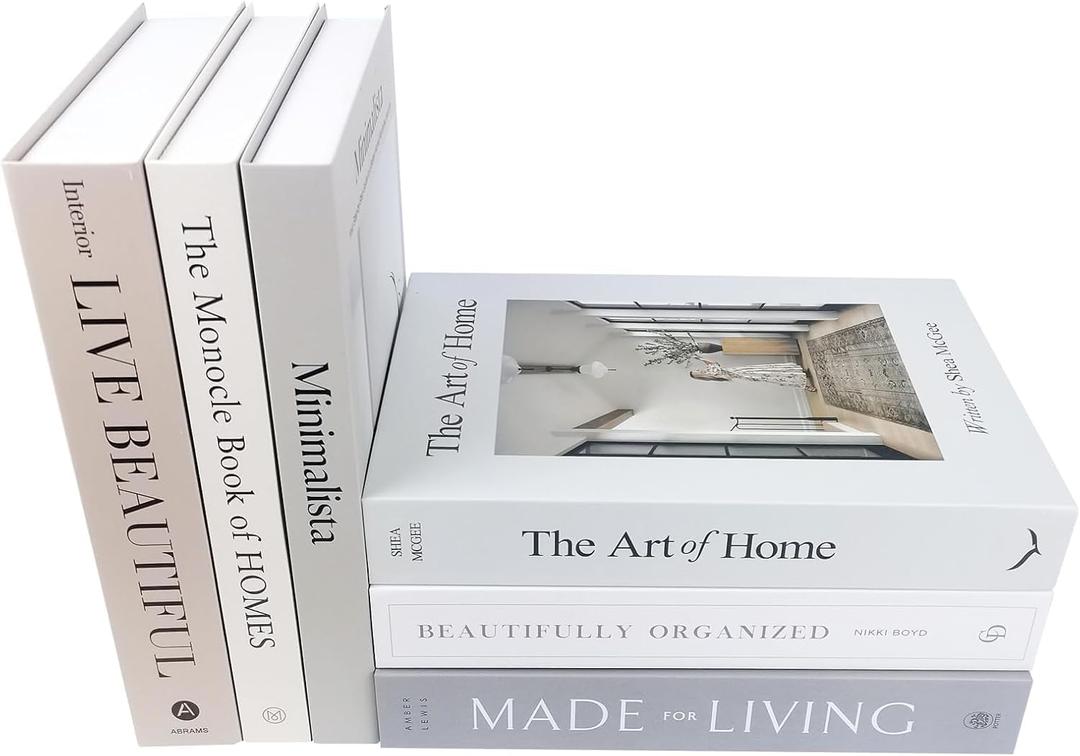 5PCS Decorative Books for Coffee TableFaux Books for DecorationCoffee Table DecorHardboard Fake Decorative Book for Bookshelf Home Decor Display