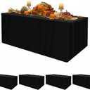 HolidayIdeas 4 Pcs Fitted Black Table Cloths for 6 Foot Rectangle Tables, Wrinkle Resistant Washable Table Covers 72x30 Inch for Vendor Booth Display, Banquet, Trade Show