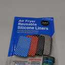 Reusable Air Fryer Liners 4 Pack for Dual Basket Fryers - Rectangle Silicone Airfryer Liners - 5.25 x 8 for Basket - Easy to Clean Air Fryer Accessories - Non-Stick Parchment Paper Replacement