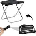 11 inch Portable Folding StoolCamping Stool Anti-Slip Mini Camping Stool Outdoor Handbag Folding Stool 220lb Weight Capacity 4 Legs Fishing Stool for Outdoor, Travel, Hiking, BBQ, Fishing, Beach.
