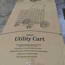 Whitmor Deluxe Utility Foldable Shopping Cart with Wheels, 100 Lb Capacity, Heavy Duty Grocery Cart with Steel Frame, Foam Handle, Rolling Folding Utility Trolley for Grocery, Laundry, Travel, White