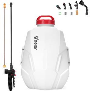Battery Powered Backpack Sprayer 3.2 Gallon, Vtoeir 100 PSI Electric Graden Sprayer Works with 12.6V Battery, Weed Yard Sprayer with Telescopic Wand, 6 Nozzles, 4 Ah Battery & Charger Included