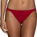 Vanity Fair Women's Illumination String Bikini Panties, Silky Stretch & Satin Trim (8, Holly)