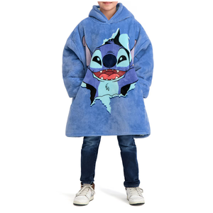 STITCH KIDS WAYY BIG HOODIE One Size Light Blue