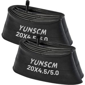 2-PCS 20" E-Bike Tubes 20x4.5 20x5.0 AV32mm Premium Butyl Rubber Inner Tubes 20" x 4.5" 20" x 5.0" Compatible with 20 X 4.5/5.0 Bike Bicycle Fat Tire Tubes Schrader Valve
