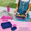 My Vesperbox Lite  Mini Lite - Kids Bento Lunch Box  Extra Durable Lunchbox for Toddlers and School  Leakproof, Child-Friendly, Ideal for Daycare, Preschool & Elementary School (7.48 x 5.12 x 1.97 in, Mini Lite - Purple Blue - 19x13x5cm)