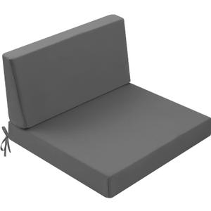 Outdoor Cushions for Patio Furniture, Outdoor Seat and Back Cushion, Waterproof Hampton Bay Deep Seat Replacement Couch Cushions for Garden Lawn, 28.5x28.5 Grey