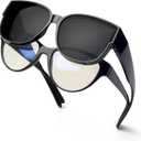 Face Shadow Polarized Sunglasses Fit Over Glasses, Sunglasses for Women to Go Over Glasses UV Protection Lightweight