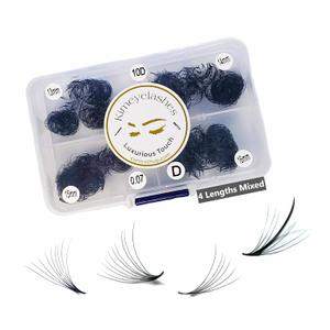1000 Premade volume fans Mixed 4 lengths 9-12 | 11-14 | 13-16 CC, D Curl Wispy Handmade eyelash extensions supplies Russian volume lash promade fan 4D 5D 6D 10D (11mm - 14mm, 4D - 0.07 - D)