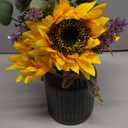 Oairse Fake Flowers in Vase, Sunflowers Artificial Flowers with Vase Sunflowers Centerpieces for Table Silk Flower Arrangement for Farmhouse Home Kitchen Bathroom Wedding Party Dining Room Decor (Yellow01)