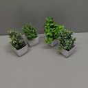 Der Rose 4 Pack Fake Plants Mini Artificial Greenery Potted Plants for Home Decor Indoor Office Table Room Farmhouse Bathroom Decor (Grey)