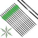 Crossbow Bolts Carbon Arrows 16 18 20 22 Inch Hunting Archery Bio Crossbow Arrows with Moon Nocks 100 Grain Removable Tips (Pack of 12)