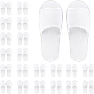 Frcctre 15-20 Pairs Disposable Slippers, Non-Slip Disposable Women Spa Slippers Portable Indoor Slipper for Guests Hotel Home Travel Wedding Salon, Individually Wrapped