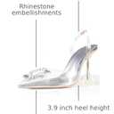 sarawill Women's Sexy Stiletto Pumps Pointed Toe Transparent PVC High Heels Crystal Rhinestones Slingback Party Wedding Shoes for Ladies Fashion (Gray, Size 6