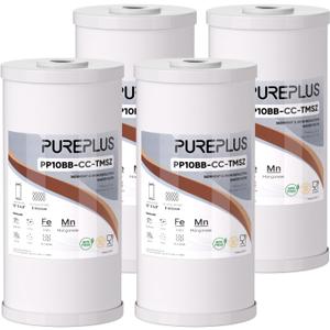 PUREPLUS 10" x 4.5" Whole House Iron Reducing Sediment Water Filter,4PACK