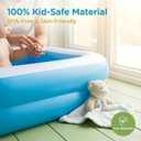 Kids Inflatable Swimming Pool 128x85x45cm BPA-Free Blue White Backyard Outdoor Summer Water Play OD: 50.39 * 33.46 * 17.72inch ; ID：34.65 * 17.72 * 17.72inch
