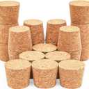 Juvale Tapered Cork Stoppers - 20 Pack Size 16, Brown, 1.1 in H x 1.34 in Top x 1 in Bottom - Wine Bottle Stoppers, DIY Projects & Beer Bottle Corks