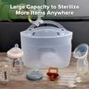 Haakaa Silicone Microwave Steamer & Steriliser Bag, 70oz/2000ml Large Capacity Reusable Steaming Bags for Baby Bottles,Breast Pump,Accessories,Pacifiers,Teethers, Great for Home&On The Go,Frosted /1PC
