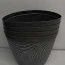 Quarut 4 Pack 15 Inch Large Planter Pot for Plants Outdoor Indoor, Plastic Flower Pots with Drainage Hole & Saucer, Modern Decorative Medium Large Plant Garden Pot, Plant Container for House (Gray)