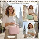 Bible Cover Case for Women Large Bible Bag, Bible Study Supplies Journaling Kit Quilted Church Bag with Handle, Puffer Book Carrying Case w/Tabs Accessories Mothers Day Christian Gifts for Women Mom