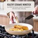 GreenLife 2-Piece Nonstick Frying Pan Set, 8 & 10 Skillets, Non-Toxic Ceramic Cookware, Dishwasher Safe, Stay-Cool Handles, Induction Ready, Fast Heating, Omelet Pan, PFAS Free, Beige Taupe