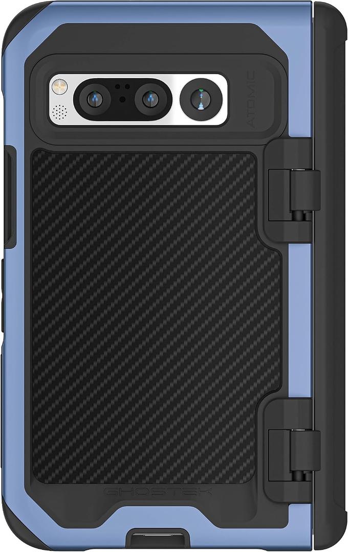 Ghostek ATOMIC slim Clear Google Pixel Fold Case with Aluminum Metal Bumper Premium Rugged Heavy Duty Shockproof Protection Tough Protective Covers Designed for 2023 Google Pixel Fold (7.6in) (Aramid)