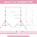 Backdrop Stand 10x7ft(WxH) Photo Studio Adjustable Background Stand Support kit with 2 Crossbars, 6 Clamps, 2 Sandbags and Carry Bag for Parties, Events Decoration, Wedding, Photography (Pink)