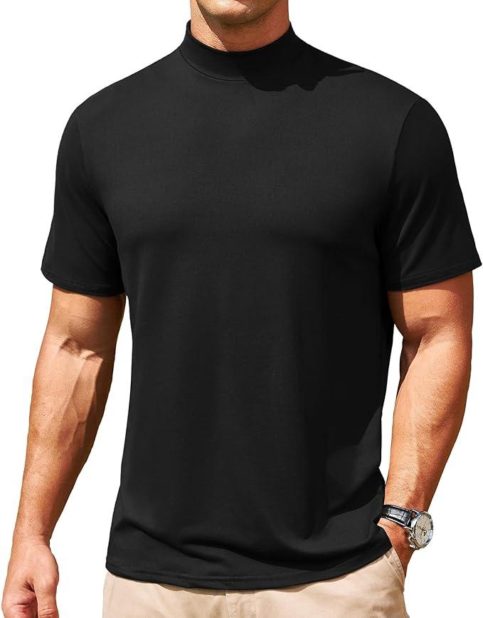ZSJR Mens Mock Neck T Shirt for Men Size 3XL