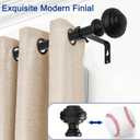 Curtain Rods for Windows 48-84 inch,3/4 inch Heavy Duty Adjustable Decorative Curtain Rod with Modern Finials,Window Rods for Bedroom, Living Room,Patio and Kitchen