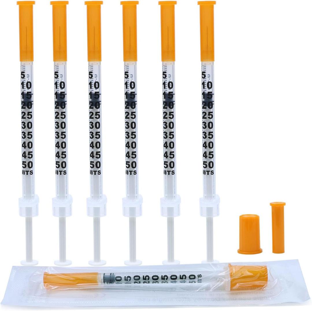 0.5ml Syringe Lab Liquid Supplies U-100-30Ga 5/16-Inch, Individually Sealed, 20Pack