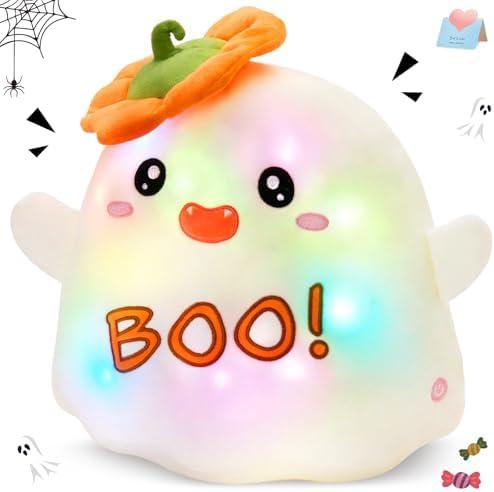 Glow Guards Light up Boo Plush Toy, Cute Halloween Ghost Pillow Stuffed Animal, Soft Spooky Ghost Doll, Party Favors, 12 inches