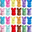 24PCS Easter Stuffed Bunny Plush Toys, Easter Bunny Bulk Stuffed Animals Plushie, Easter Basket Stuffers Egg Fillers (Mul24colors)