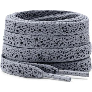 2 x DELELE Print Flat Shoelaces for Sneakers: Cement Athletic Shoe Laces 2 Pair